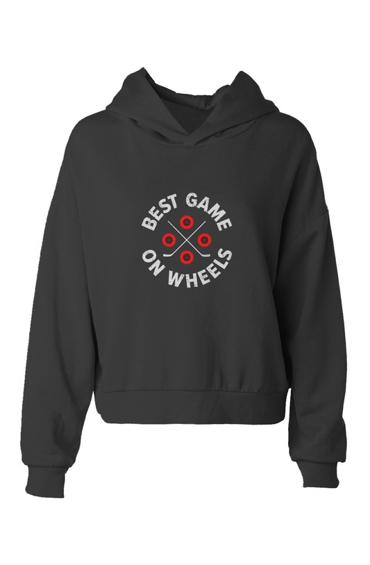 Barn Babe Wheels and Sticks Hip-Height Hoodie Black | Barn Garb Hockey Threads