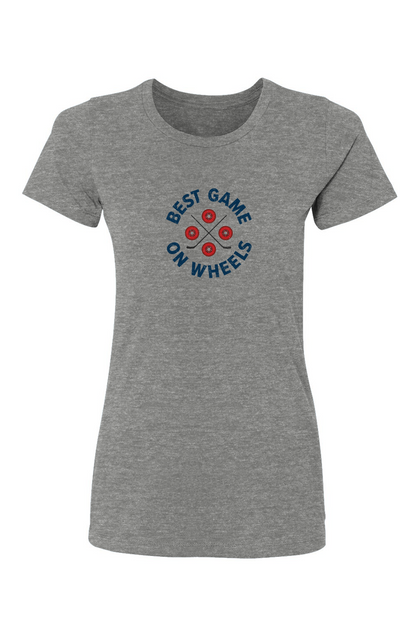 Barn Babe Wheels and Sticks Tee Grey | Barn Garb Hockey Threads