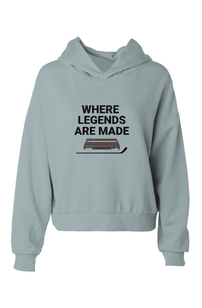 Barn Babe Where Legends Are Made Hip-Height Hoodie Blue | Barn Garb Hockey Threads