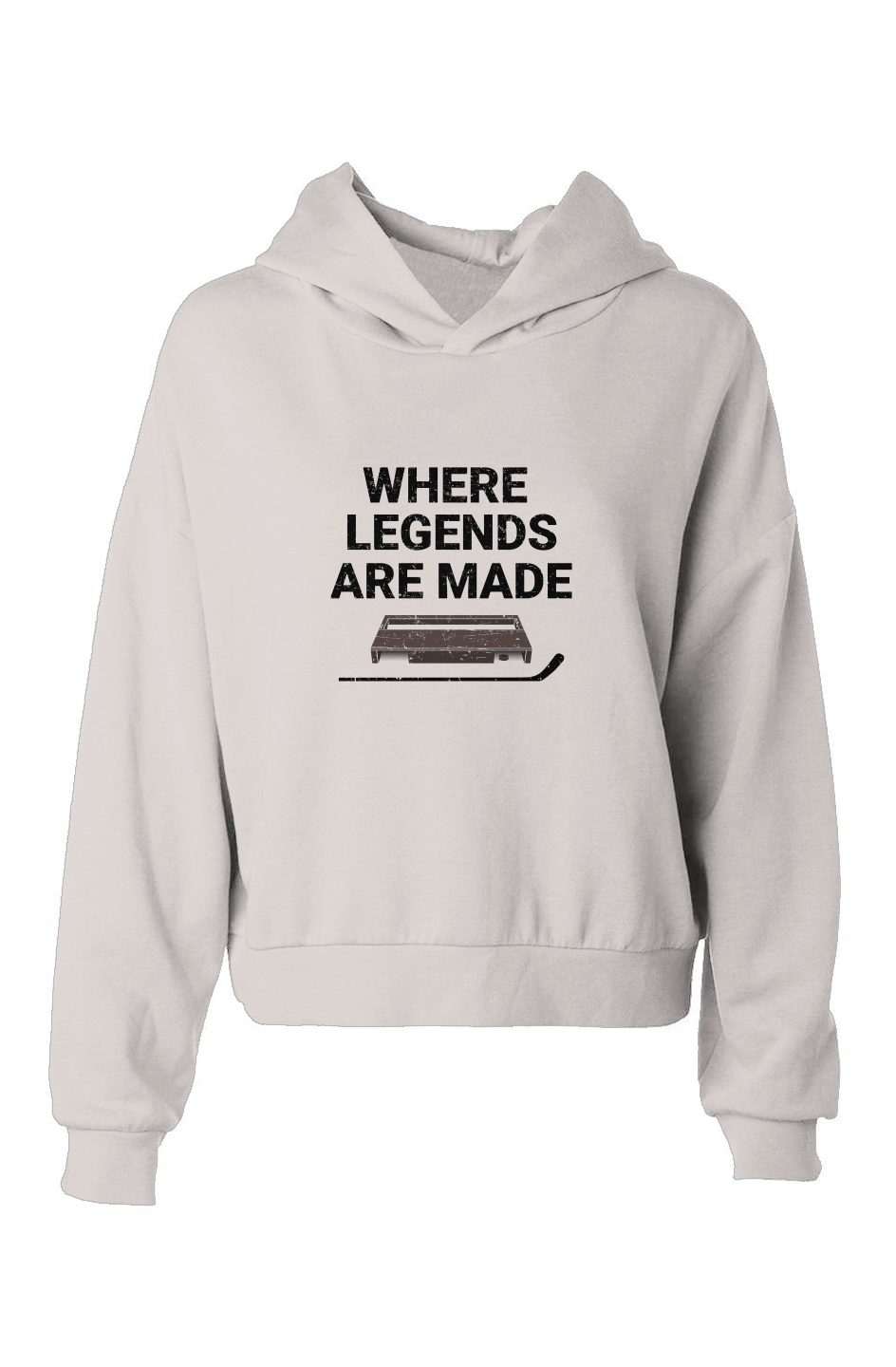 Barn Babe Where Legends Are Made Hip-Height Hoodie White | Barn Garb Hockey Threads