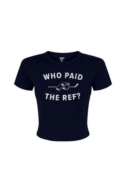 Barn Babe Who Paid the Ref Baby Tee Navy Blue | Barn Garb Hockey Threads