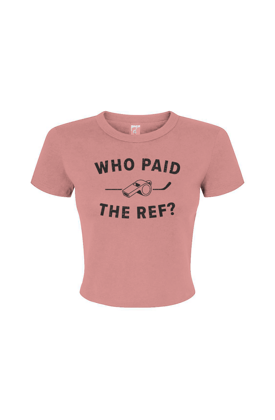 Barn Babe Who Paid the Ref Baby Tee Pink | Barn Garb Hockey Threads