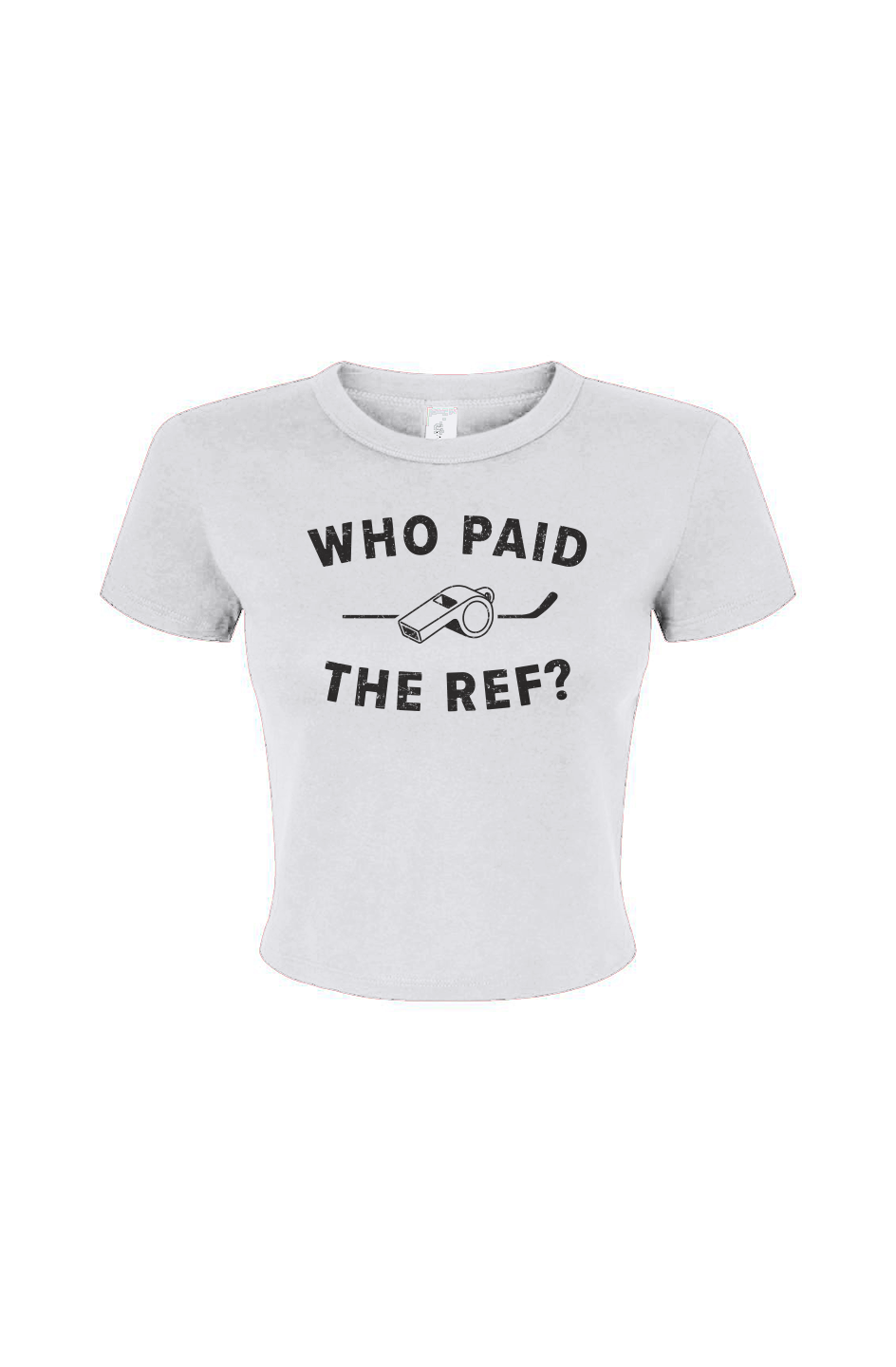 Barn Babe Who Paid the Ref Baby Tee White | Barn Garb Hockey Threads