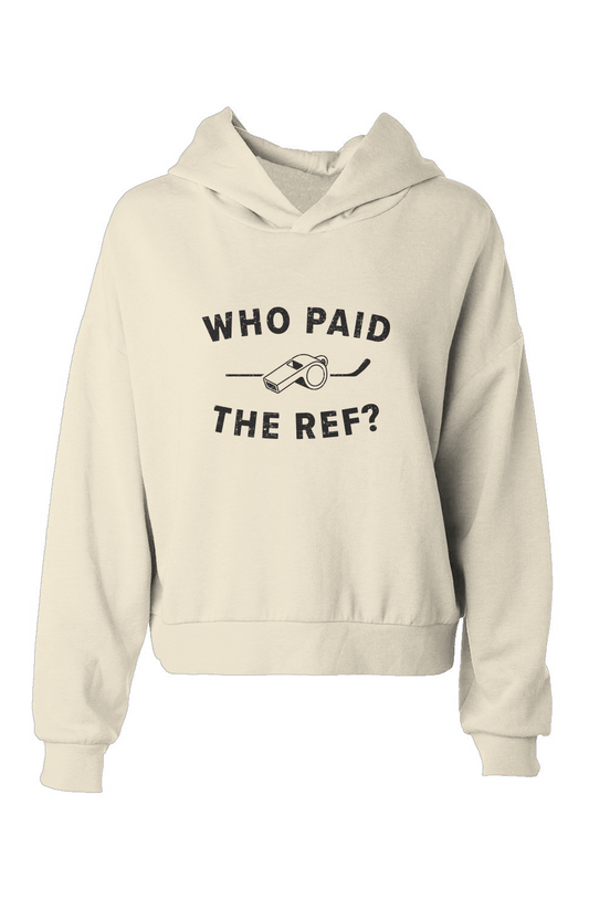 Barn Babe Who Paid the Ref Hip Height Hoodie Bone | Barn Garb Hockey Threads