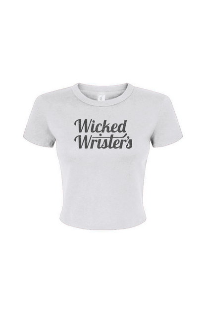 Barn Babe Wicked Wrister's Micro Rib Baby Tee White | Barn Garb Hockey Threads