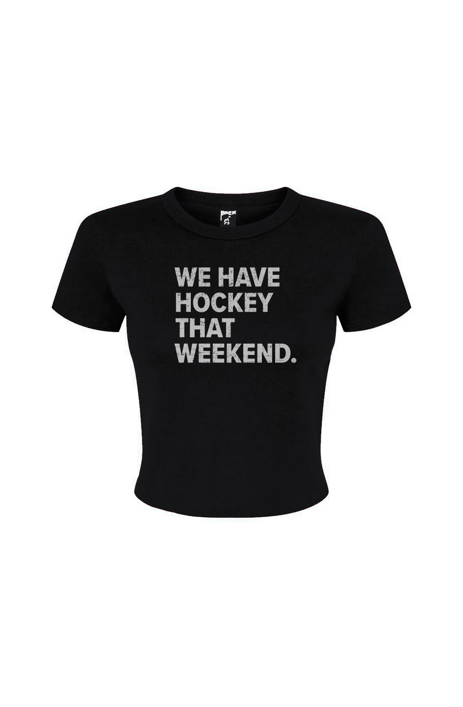 Barn Babe Win the Faceoff Baby Tee Black | Barn Garb Hockey Threads