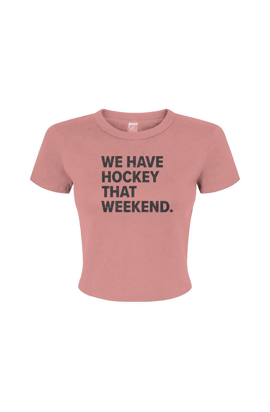 Barn Babe Win the Faceoff Baby Tee Pink | Barn Garb Hockey Threads