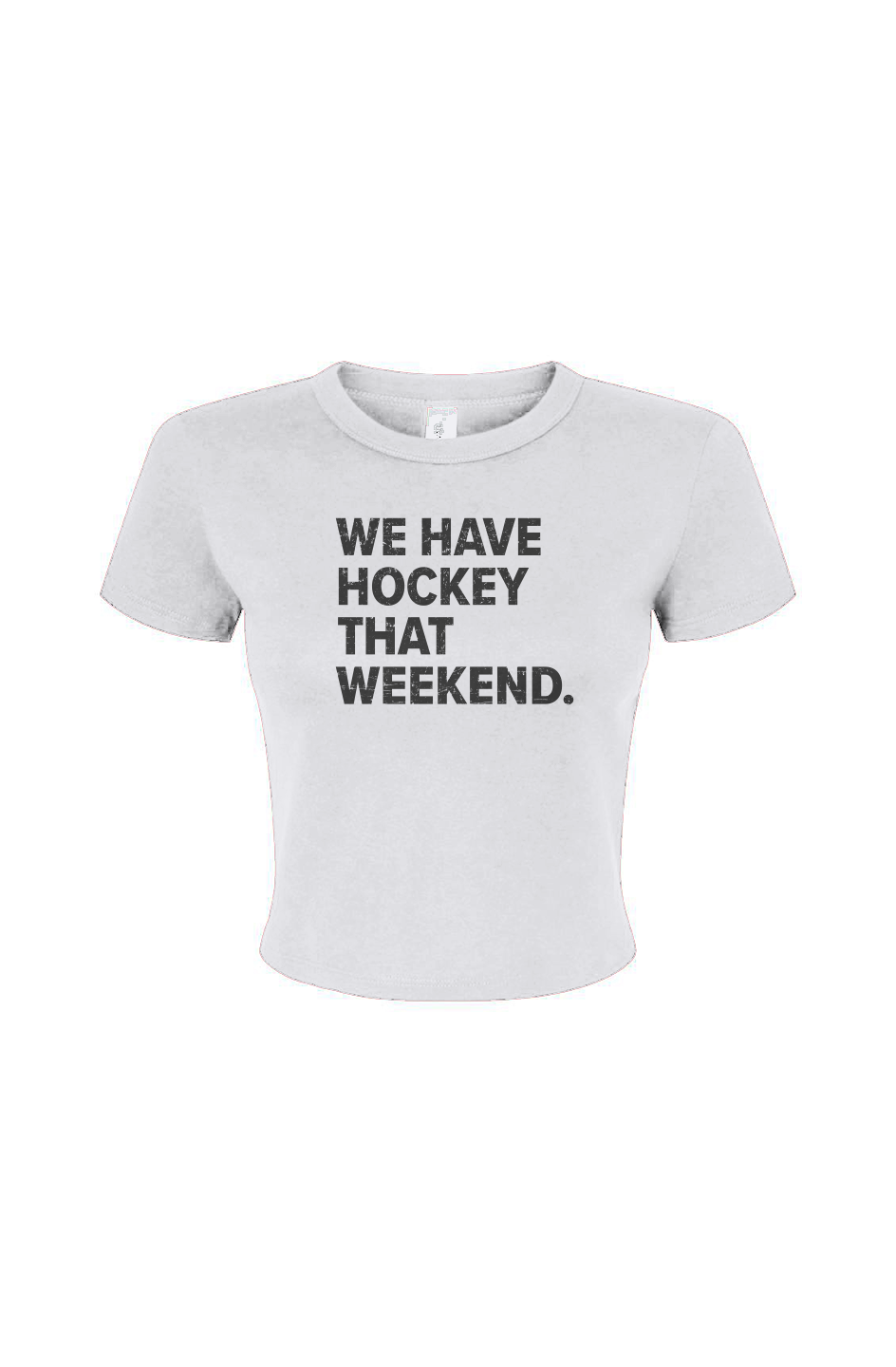Barn Babe Win the Faceoff Baby Tee White | Barn Garb Hockey Threads