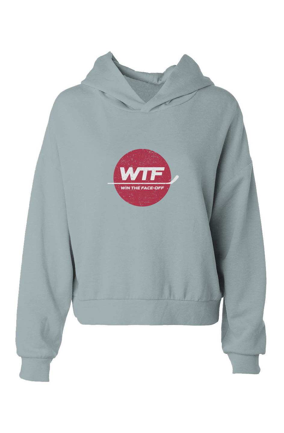 Barn Babe Win the Faceoff Hip-Height Hoodie Blue | Barn Garb Hockey Threads