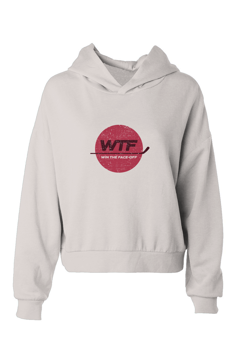 Barn Babe Win the Faceoff Hip-Height Hoodie White | Barn Garb Hockey Threads