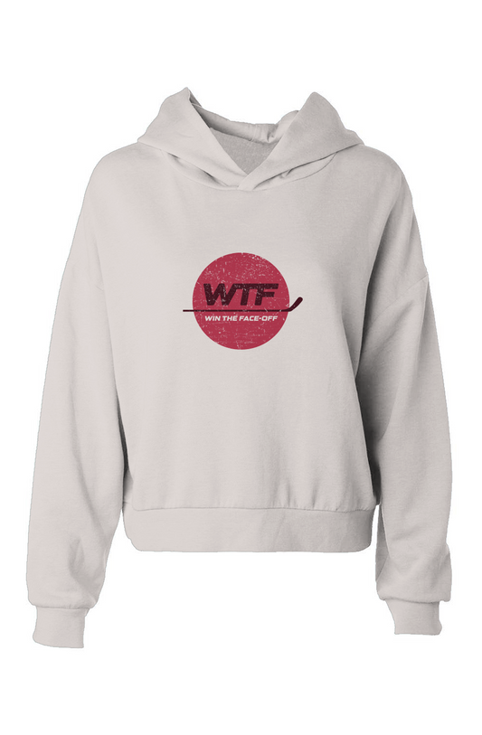 Barn Babe Win the Faceoff Hip-Height Hoodie White | Barn Garb Hockey Threads