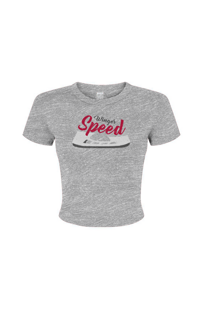 Barn Babe Winger Speed Blade Baby Tee Grey | Barn Garb Hockey Threads