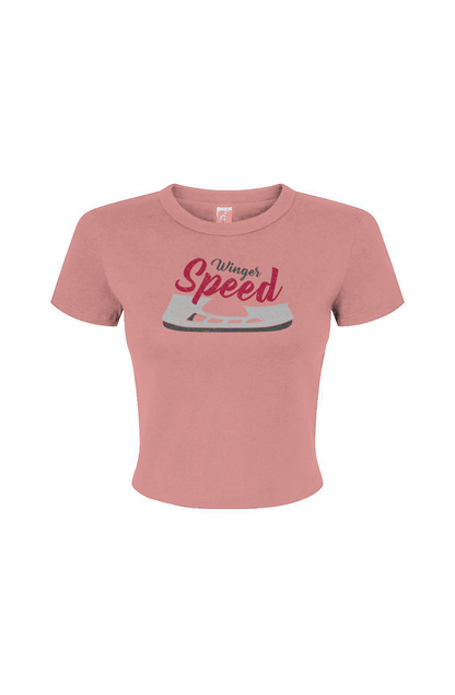 Barn Babe Winger Speed Blade Baby Tee Pink | Barn Garb Hockey Threads