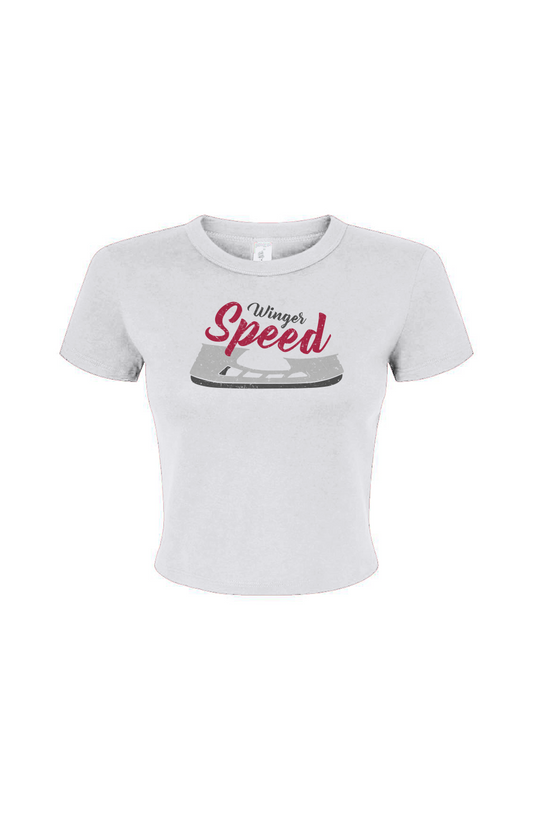 Barn Babe Winger Speed Blade Baby Tee White | Barn Garb Hockey Threads