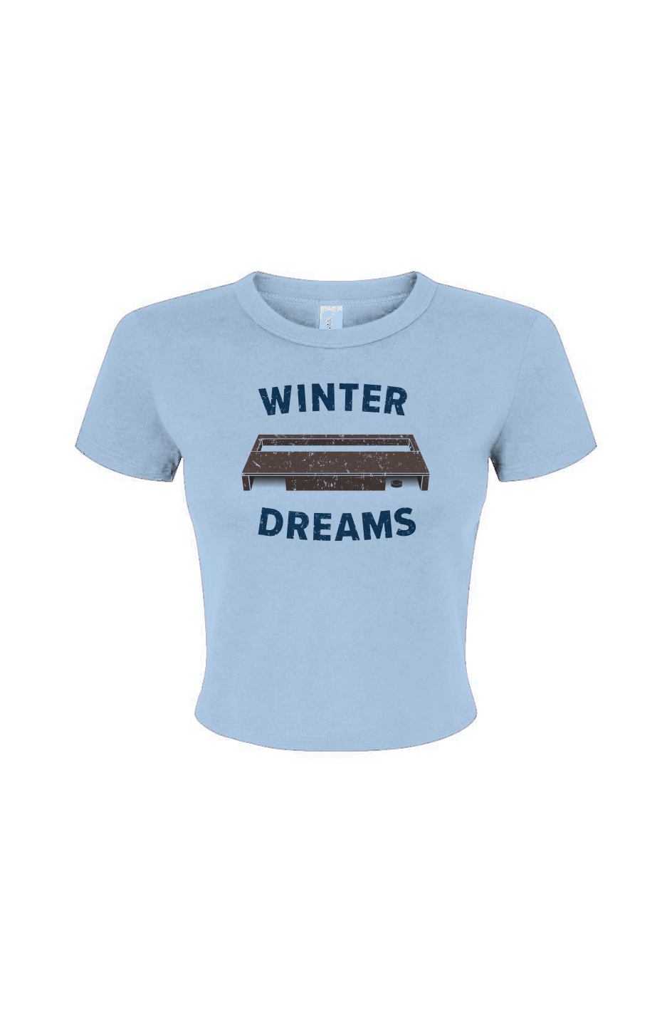 Barn Babe Winter Dreams Baby Tee Baby Blue | Barn Garb Hockey Threads