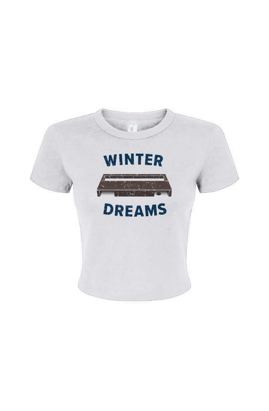 Barn Babe Winter Dreams Baby Tee White | Barn Garb Hockey Threads