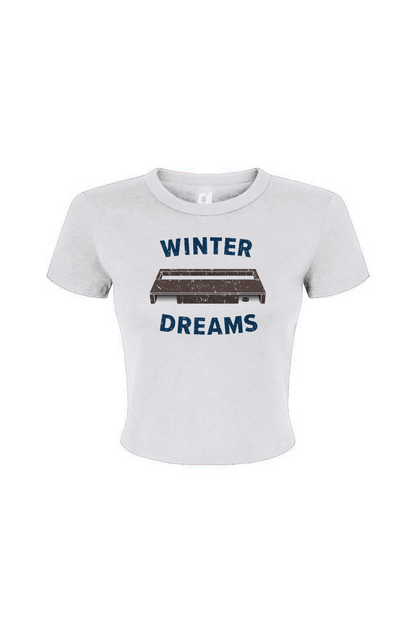 Barn Babe Winter Dreams Baby Tee White | Barn Garb Hockey Threads