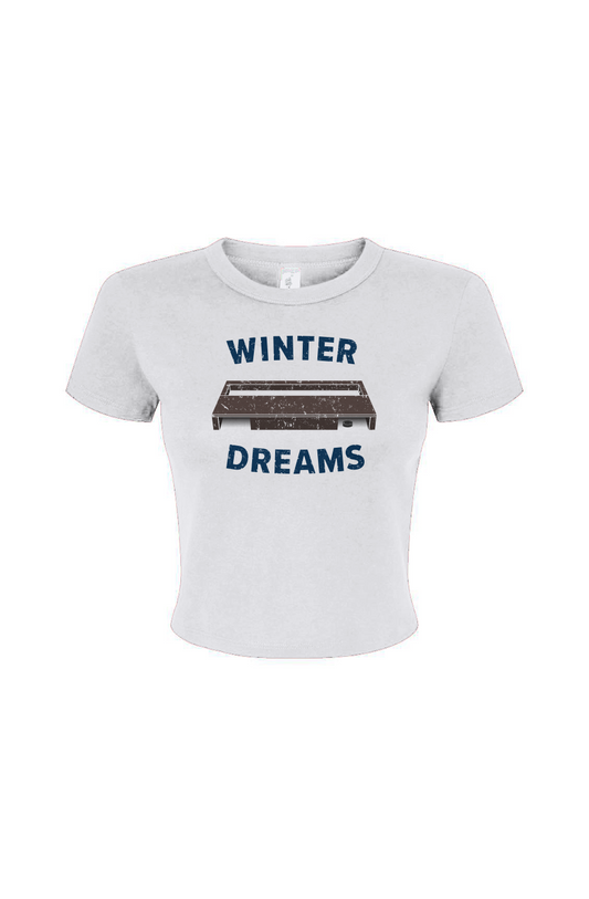 Barn Babe Winter Dreams Baby Tee White | Barn Garb Hockey Threads