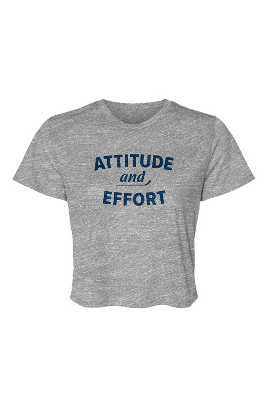 Barn Beauty Attitude and Effort Cropped Tee Grey | Barn Garb Hockey Threads
