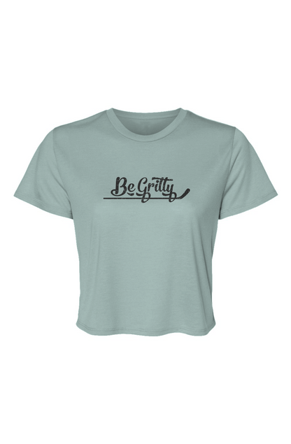 Barn Beauty Be Gritty Cropped Tee Ice Blue | Barn Garb Hockey Threads