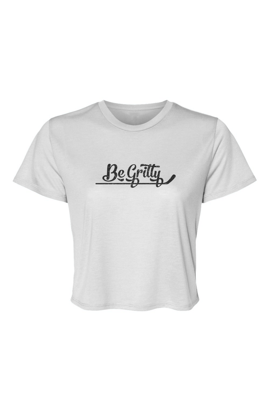 Barn Beauty Be Gritty Cropped Tee White | Barn Garb Hockey Threads