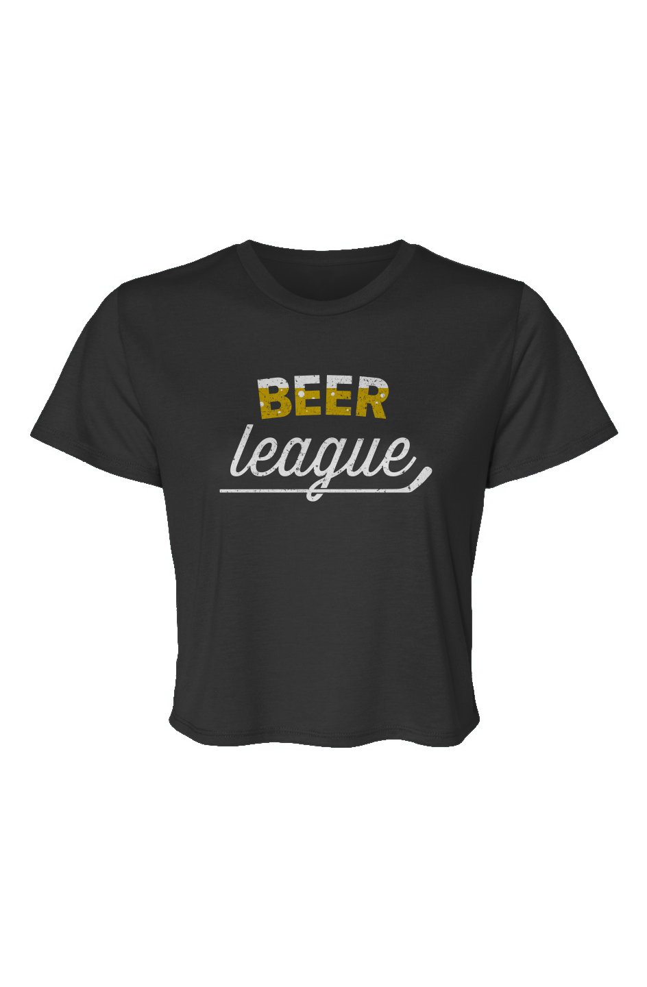 Barn Beauty Beer League Cropped Tee Black | Barn Garb Hockey Threads
