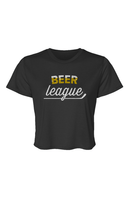 Barn Beauty Beer League Cropped Tee Black | Barn Garb Hockey Threads