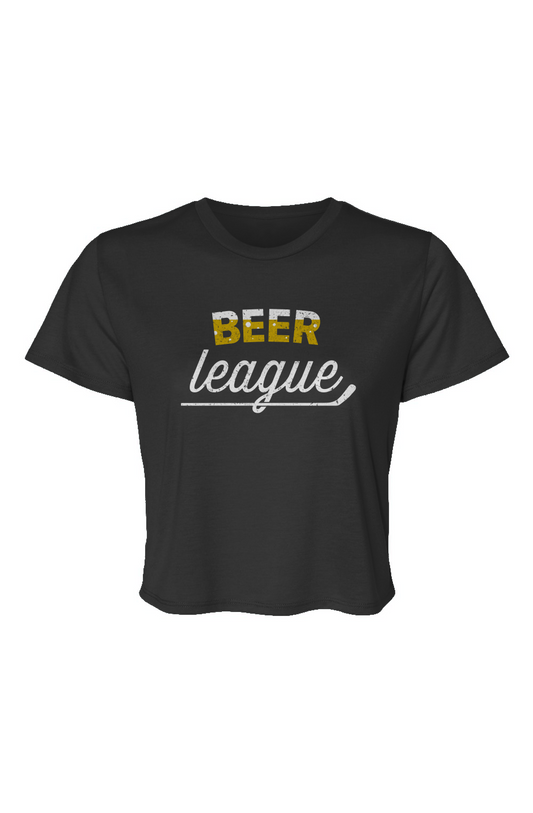 Barn Beauty Beer League Cropped Tee Black | Barn Garb Hockey Threads