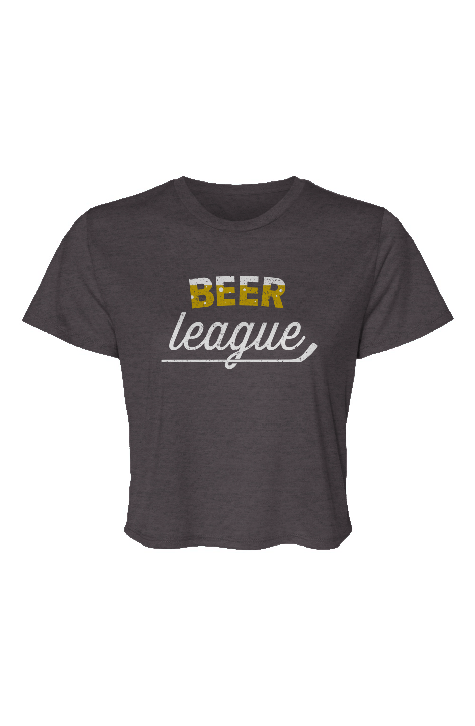 Barn Beauty Beer League Cropped Tee Charcoal | Barn Garb Hockey Threads