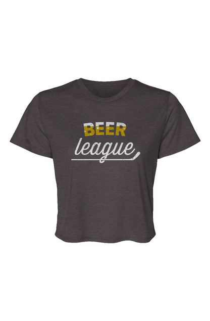 Barn Beauty Beer League Cropped Tee Charcoal | Barn Garb Hockey Threads