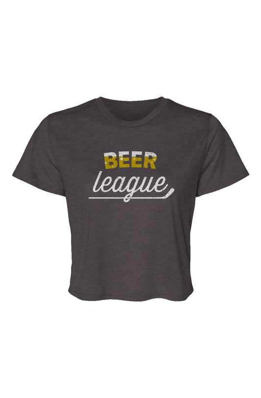 Barn Beauty Beer League Cropped Tee Charcoal | Barn Garb Hockey Threads