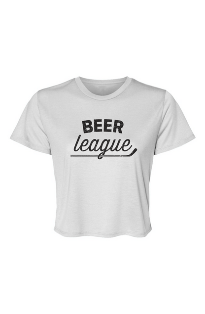 Barn Beauty Beer League Cropped Tee White | Barn Garb Hockey Threads