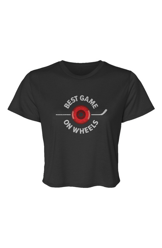 Barn Beauty Best Game on Wheels Cropped Tee Black | Barn Garb Hockey Threads