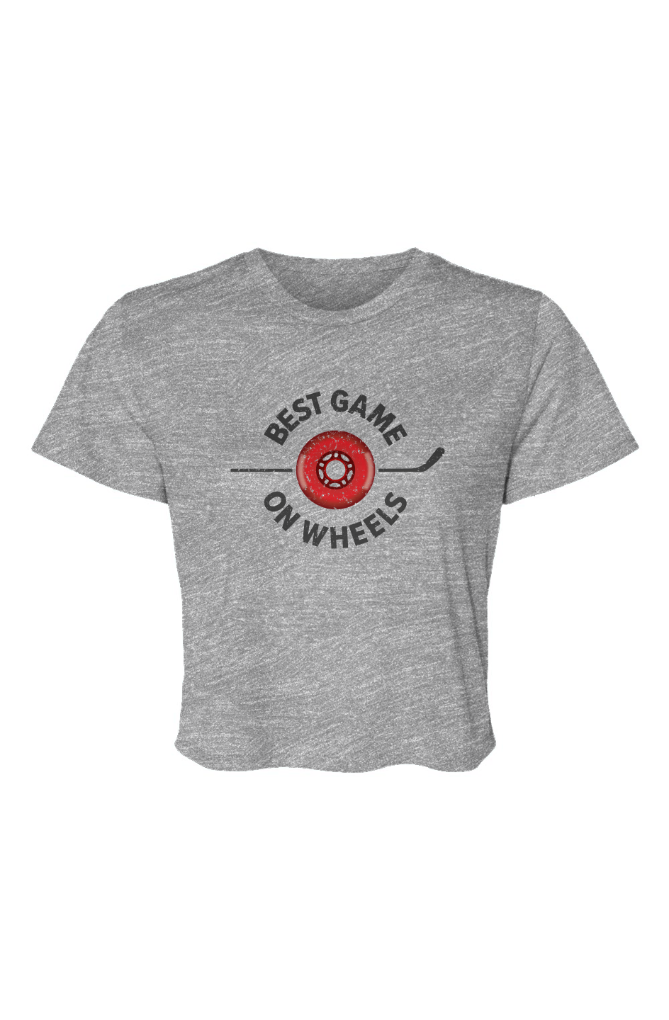 Barn Beauty Best Game on Wheels Cropped Tee Grey | Barn Garb Hockey Threads