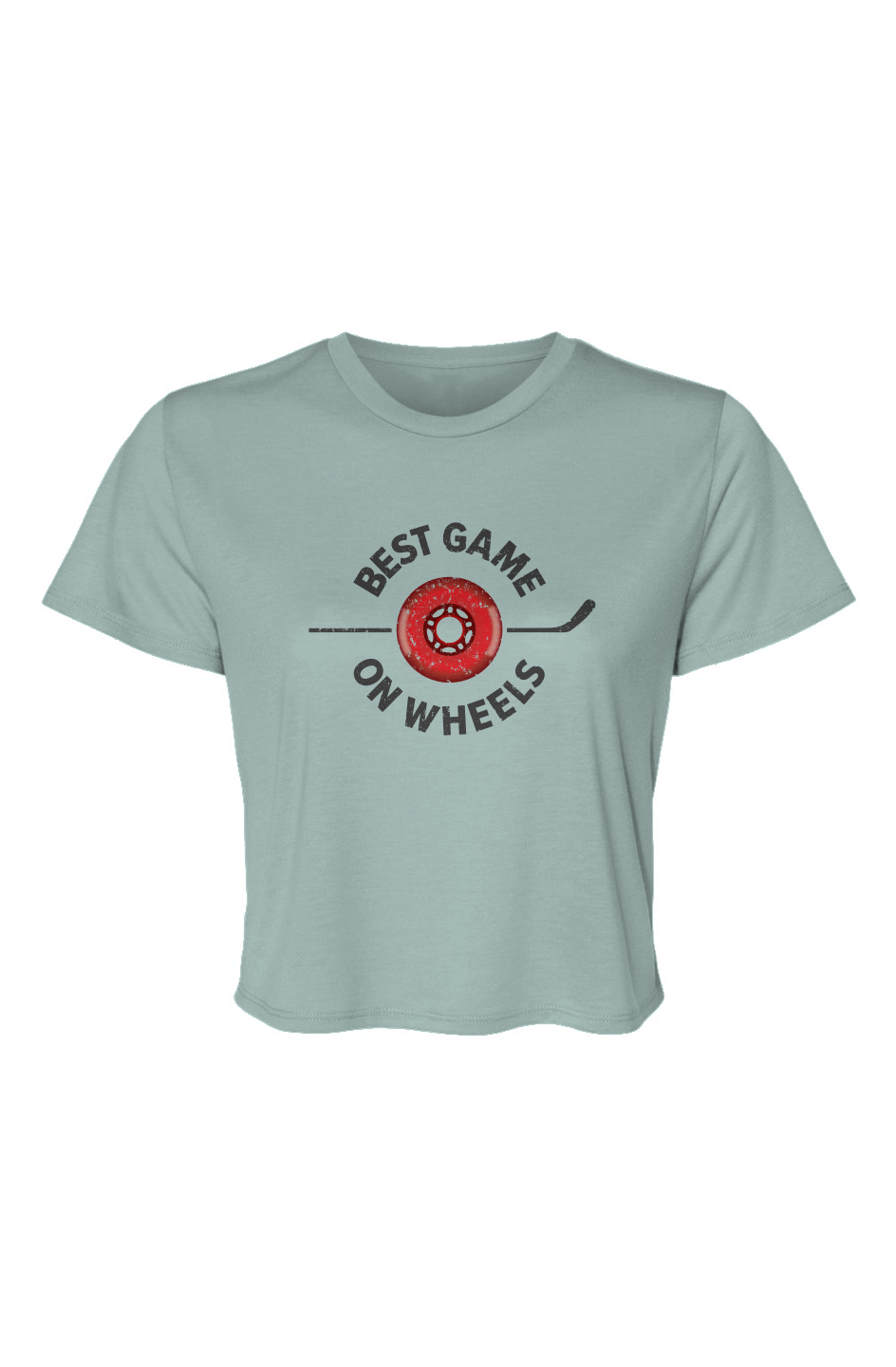 Barn Beauty Best Game on Wheels Cropped Tee Ice Blue | Barn Garb Hockey Threads