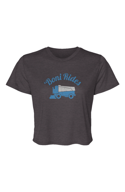 Barn Beauty Boni' Rides Cropped Tee Charcoal | Barn Garb Hockey Threads