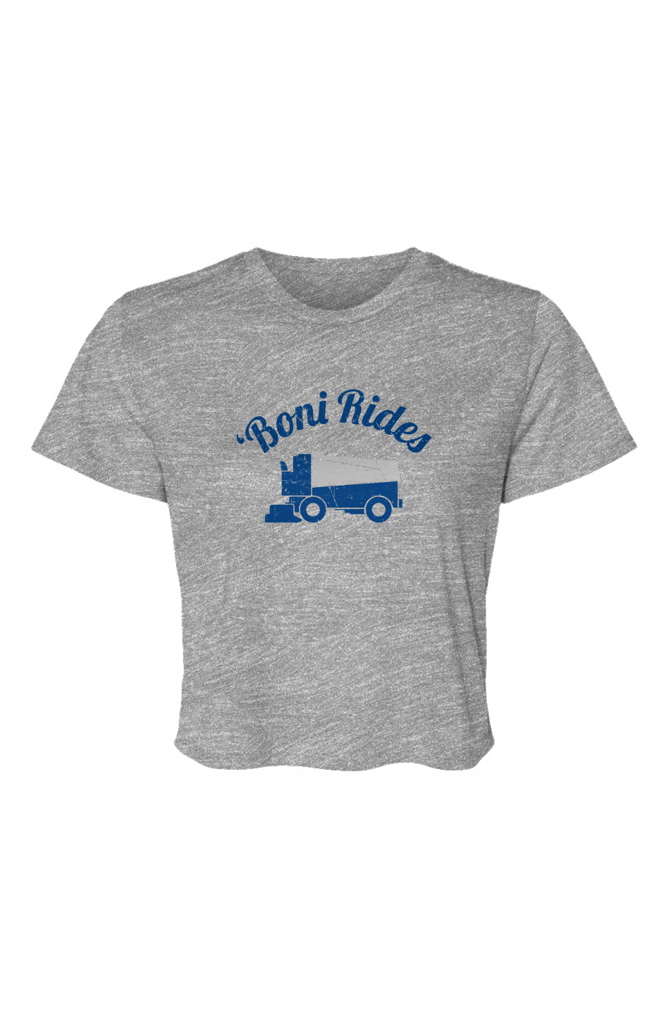 Barn Beauty Boni' Rides Cropped Tee Grey | Barn Garb Hockey Threads