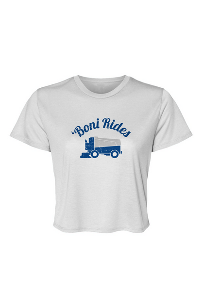 Barn Beauty Boni' Rides Cropped Tee White | Barn Garb Hockey Threads