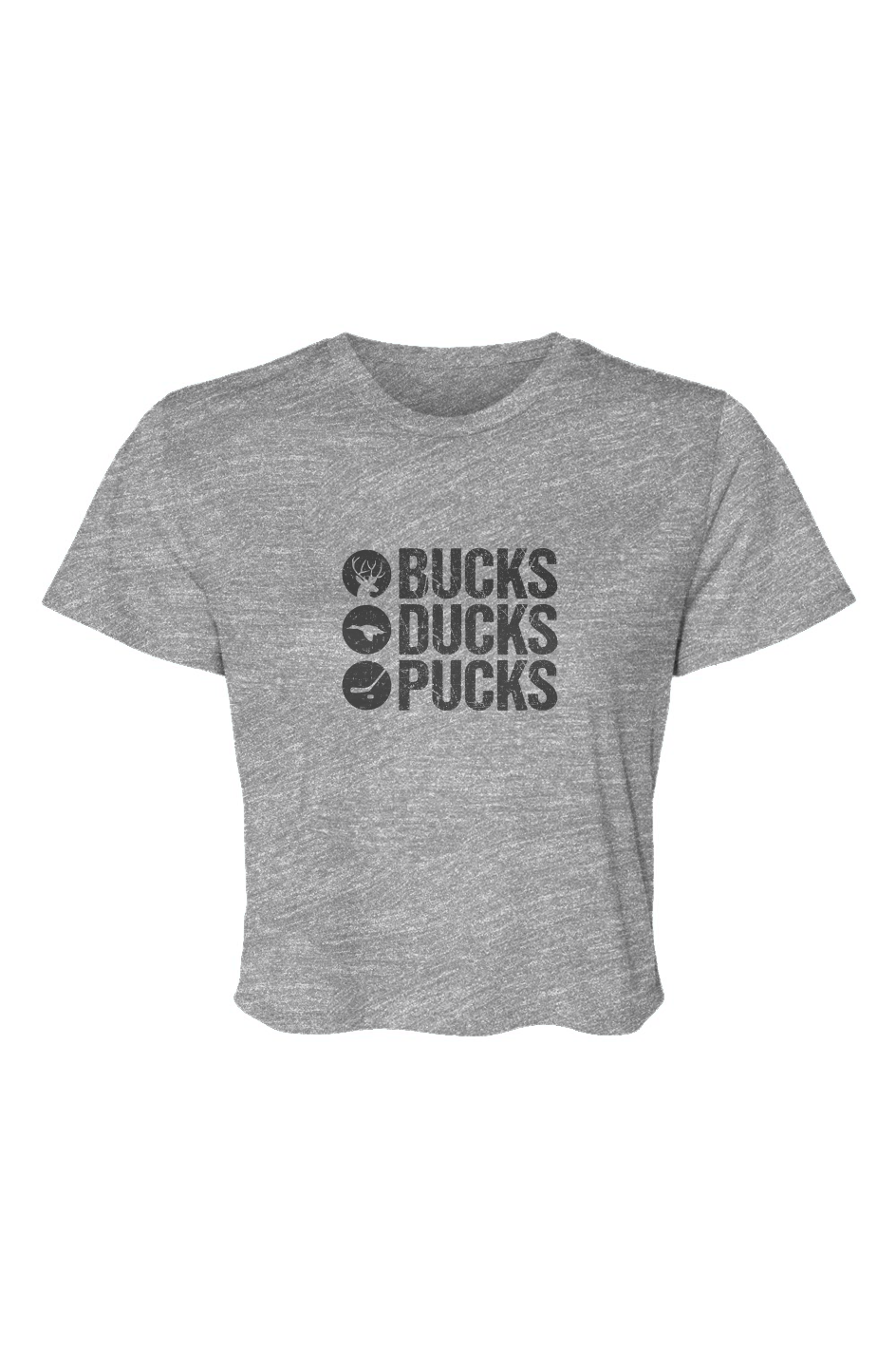 Barn Beauty Bucks Ducks Pucks Cropped Tee Grey | Barn Garb Hockey Threads