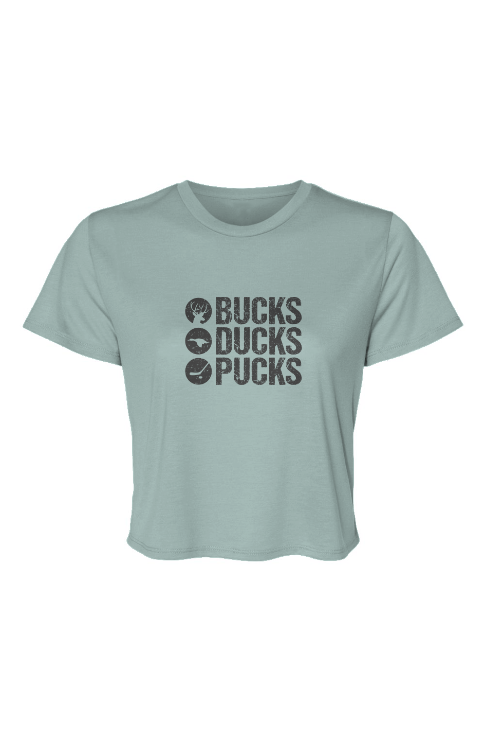 Barn Beauty Bucks Ducks Pucks Cropped Tee Ice Blue | Barn Garb Hockey Threads
