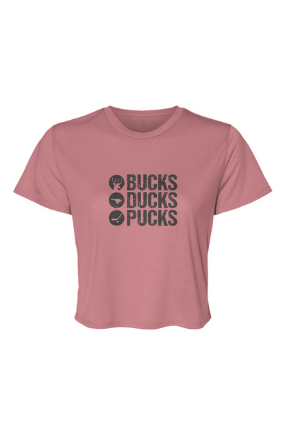 Barn Beauty Bucks Ducks Pucks Cropped Tee Mauve | Barn Garb Hockey Threads