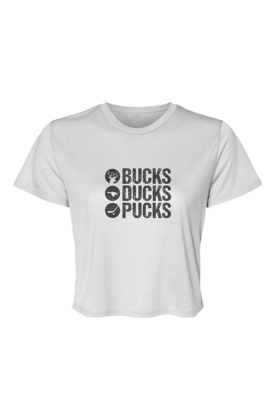Barn Beauty Bucks Ducks Pucks Cropped Tee White | Barn Garb Hockey Threads