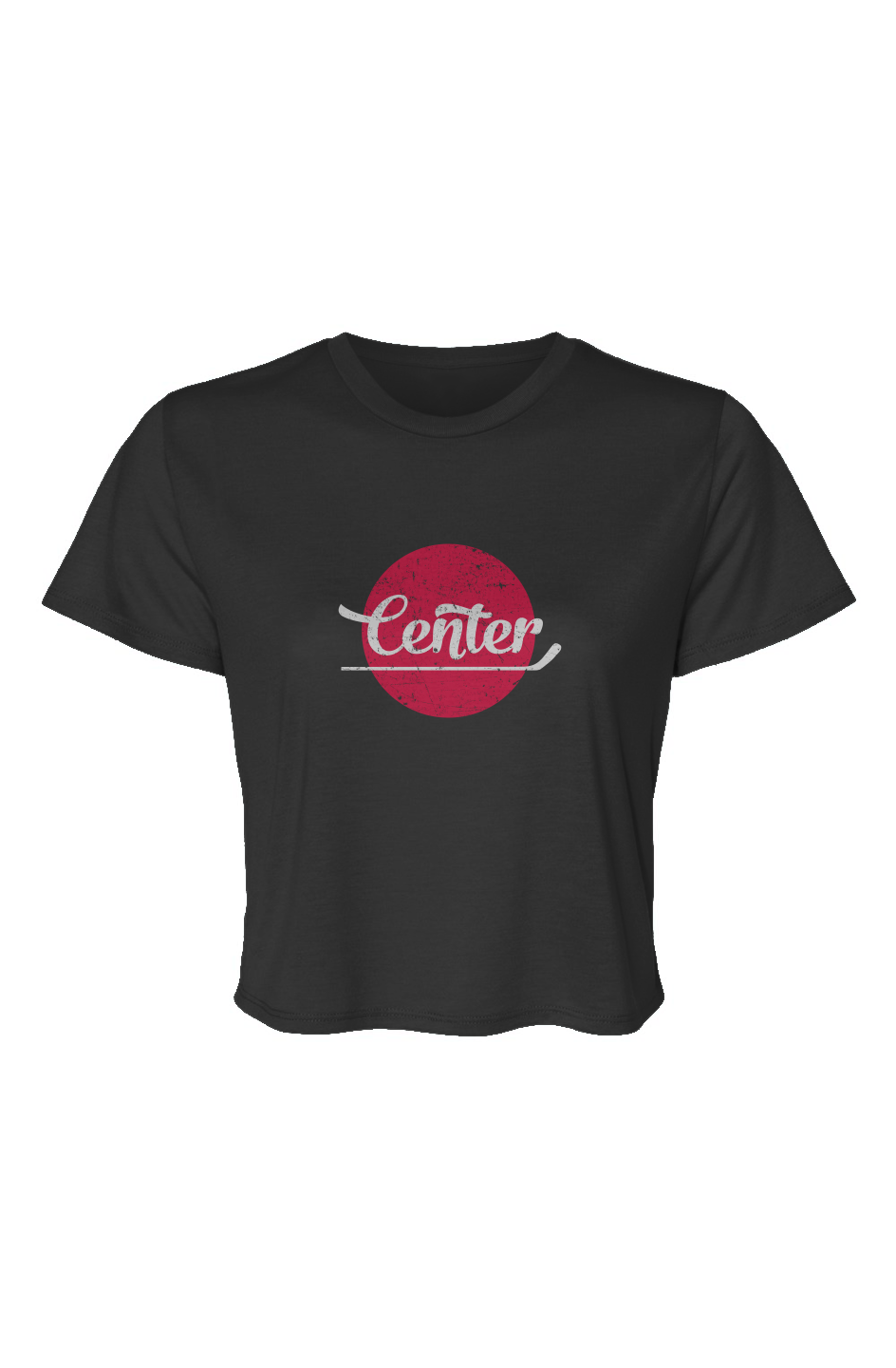 Barn Beauty Center Dot Cropped Tee Black | Barn Garb Hockey Threads
