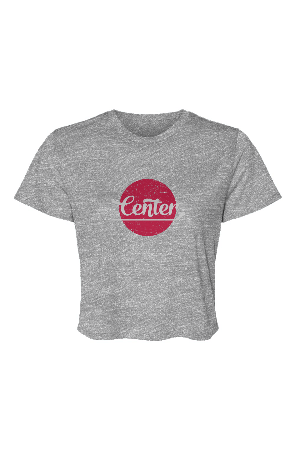 Barn Beauty Center Dot Cropped Tee Grey | Barn Garb Hockey Threads