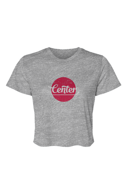 Barn Beauty Center Dot Cropped Tee Grey | Barn Garb Hockey Threads