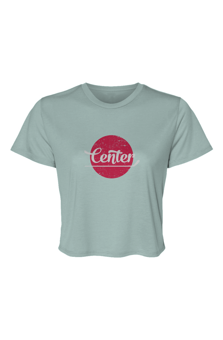 Barn Beauty Center Dot Cropped Tee Ice Blue | Barn Garb Hockey Threads