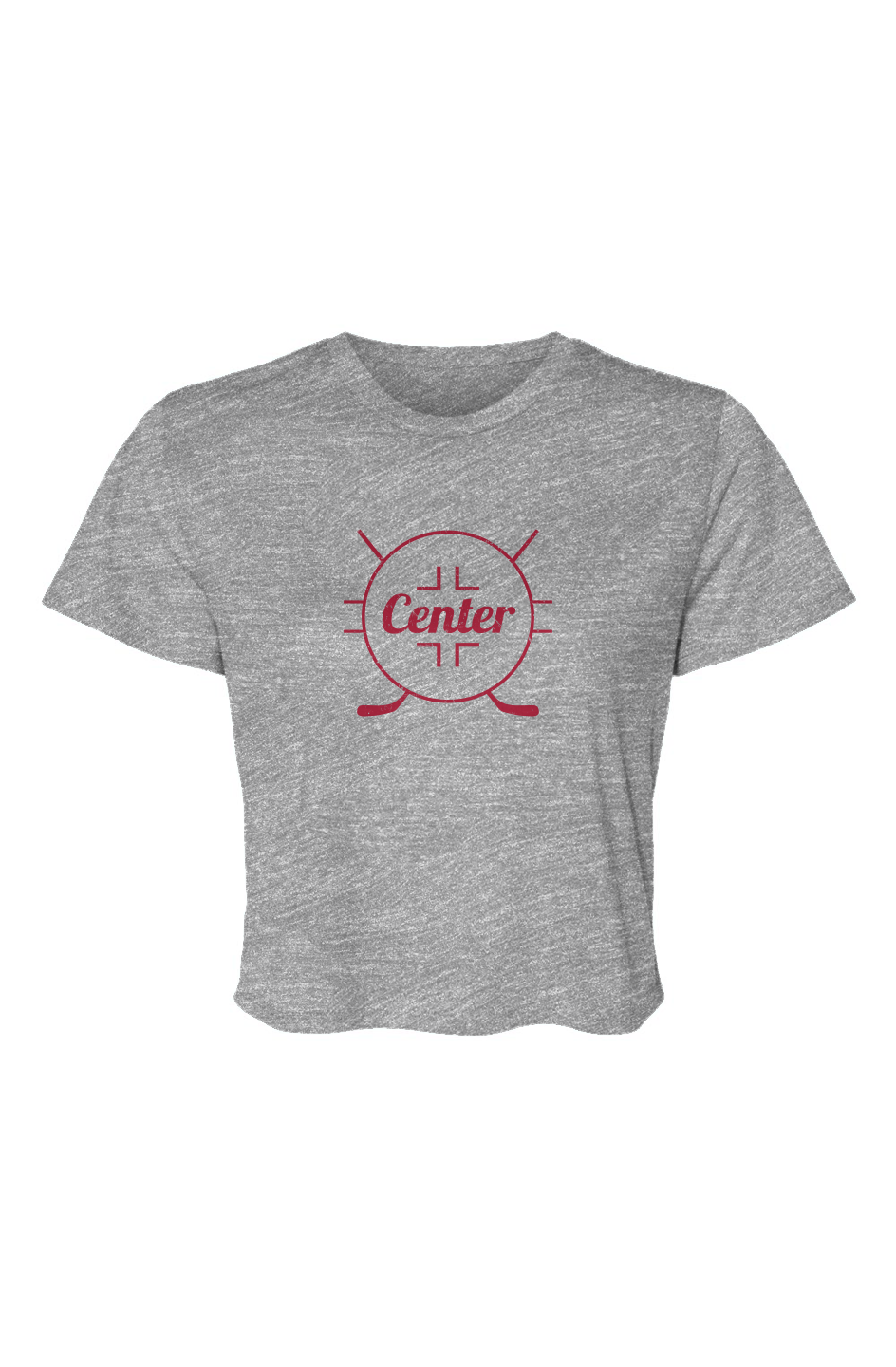 Barn Beauty Center Faceoff Circle Cropped Tee Grey | Barn Garb Hockey Threads