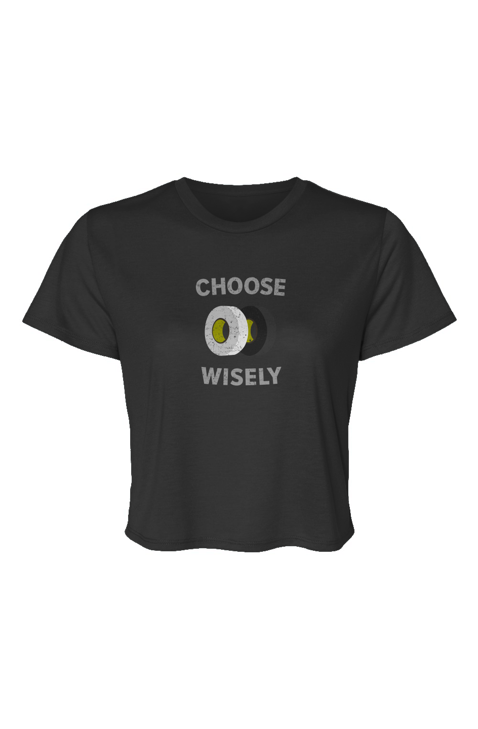 Barn Beauty Choose Wisely Cropped Tee Black | Barn Garb Hockey Threads