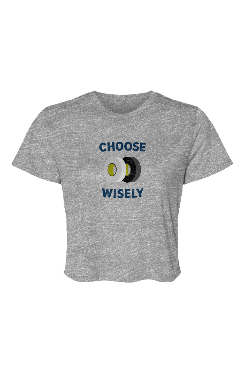 Barn Beauty Choose Wisely Cropped Tee Grey | Barn Garb Hockey Threads