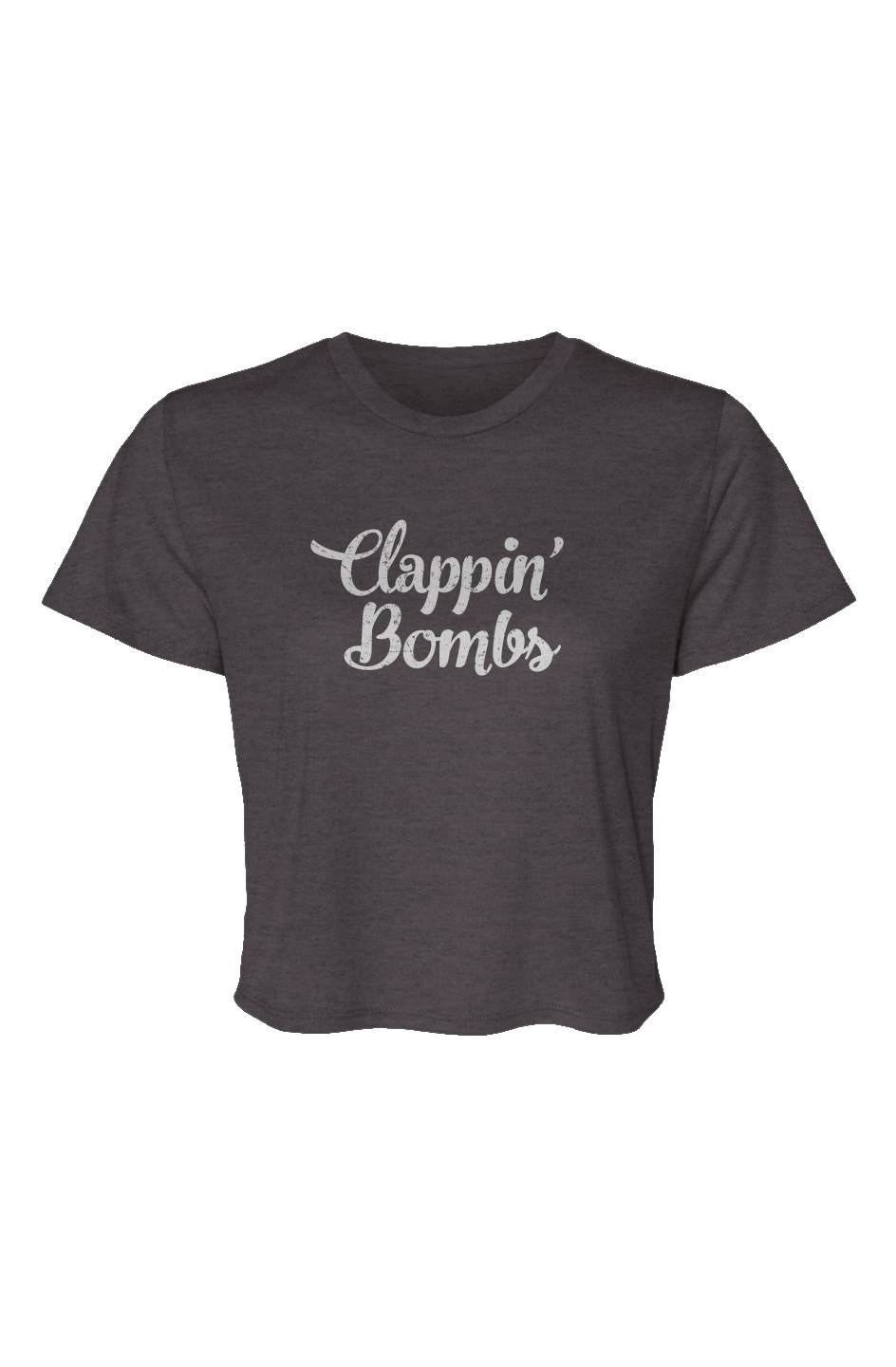 Barn Beauty Clappin' Bombs Cropped Tee Charcoal | Barn Garb Hockey Threads